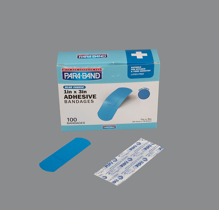 blue adhesive bandage